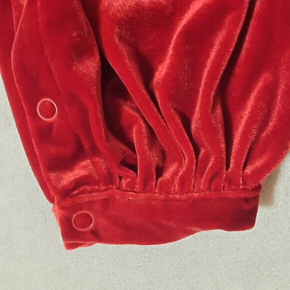 Youngland VTG Baby Red Velvet Jumper Christmas Romper Holiday Girls 6-9 months - Picture 7 of 10